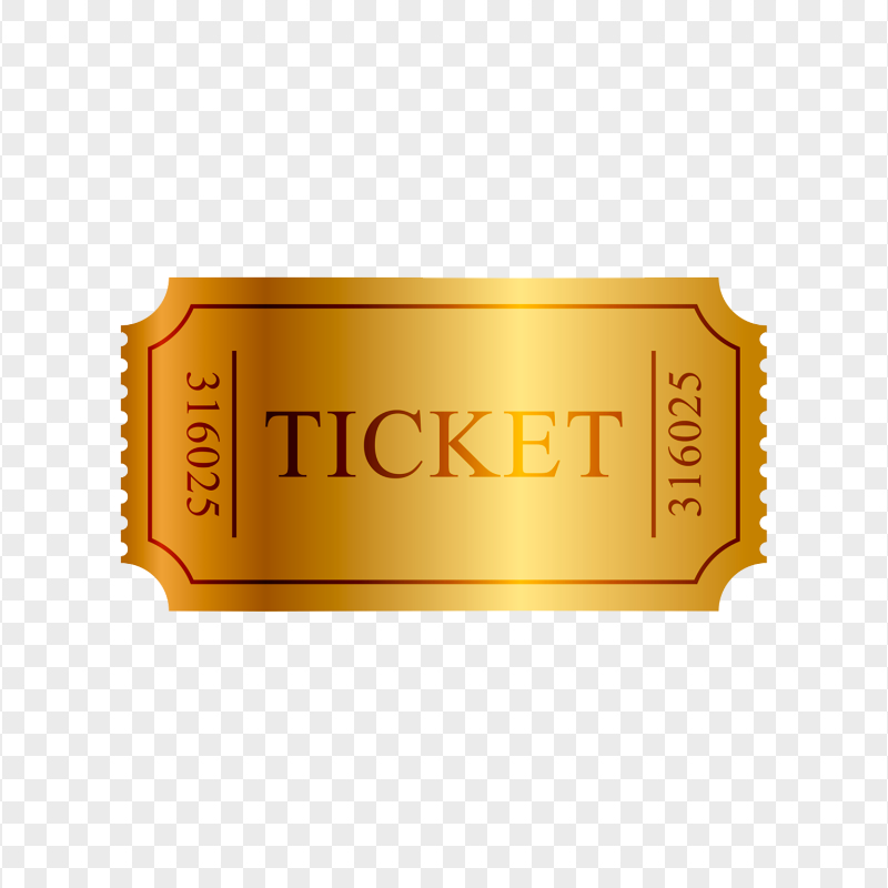 Golden Ticket Logo Icon FREE PNG