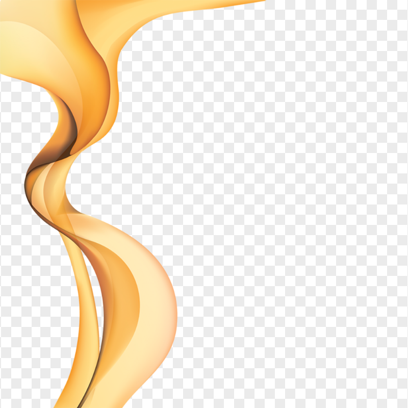 Golden Wavy Abstract Transparent Background