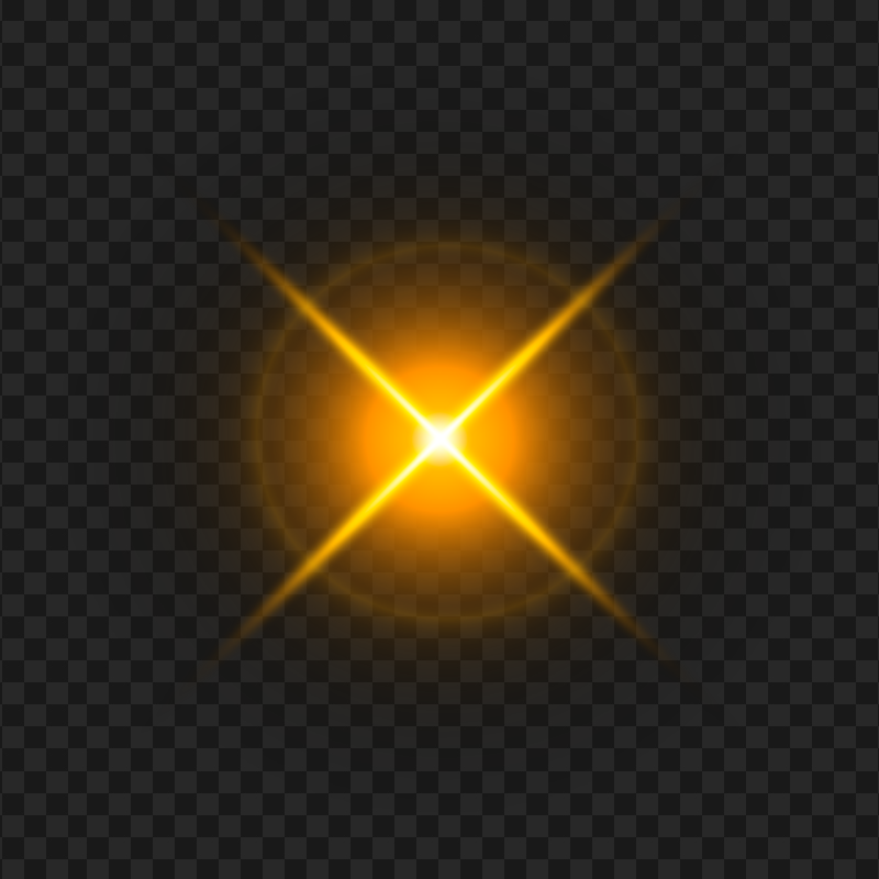 Golden Yellow Sparkle Star Light Effect HD PNG