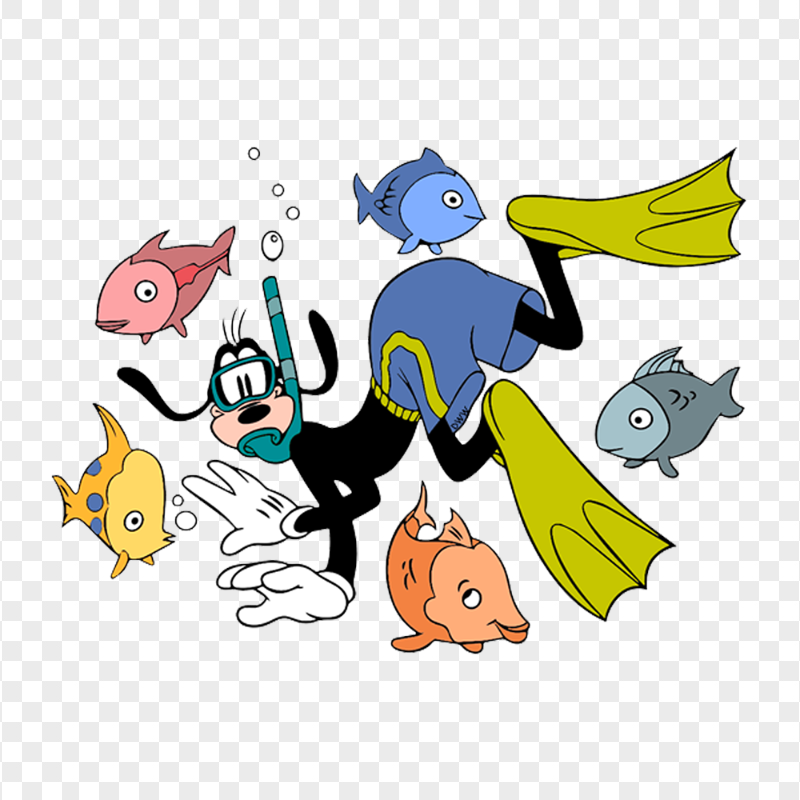 Goofy Underwater Swimming Image PNG