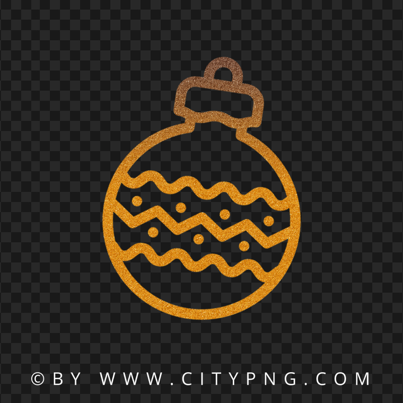 Gradient Gold Glitter Christmas Ornament Ball PNG