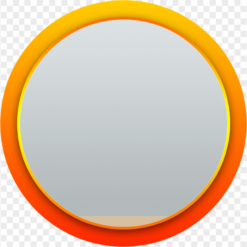 Gradient orange circle border label badge png
