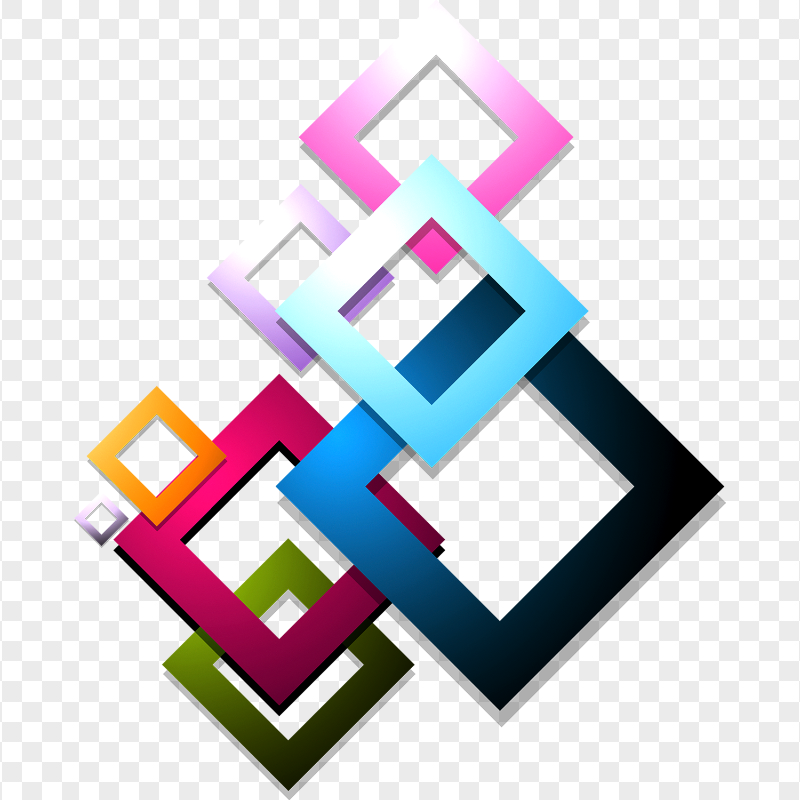 Graphic Square Colored Shapes Abstract Background