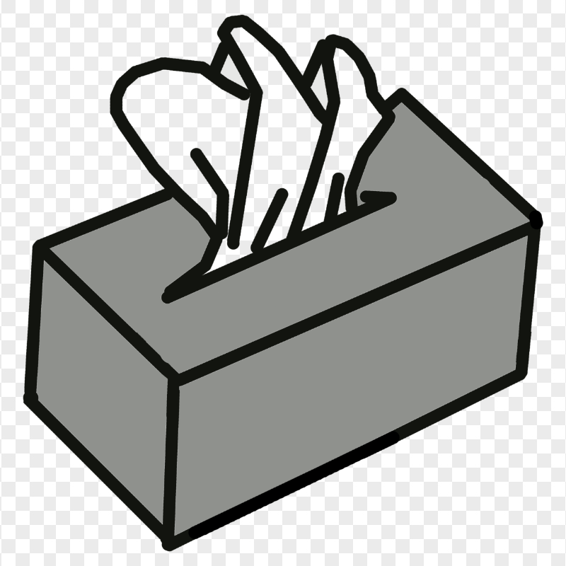 Gray Hygiene Facial Tissues Paper Box Icon