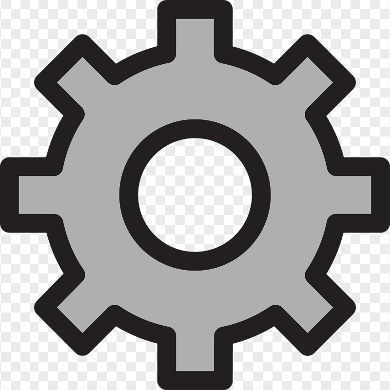 Gray Vector Gear Settings Options Icon