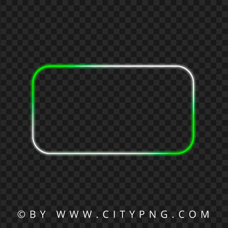 Green And White Glowing Neon Frame HD PNG