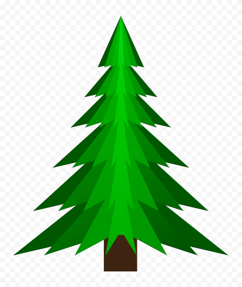 Green Cartoon Vector Christmas Pine Tree PNG