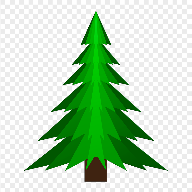 Green Cartoon Vector Christmas Pine Tree PNG