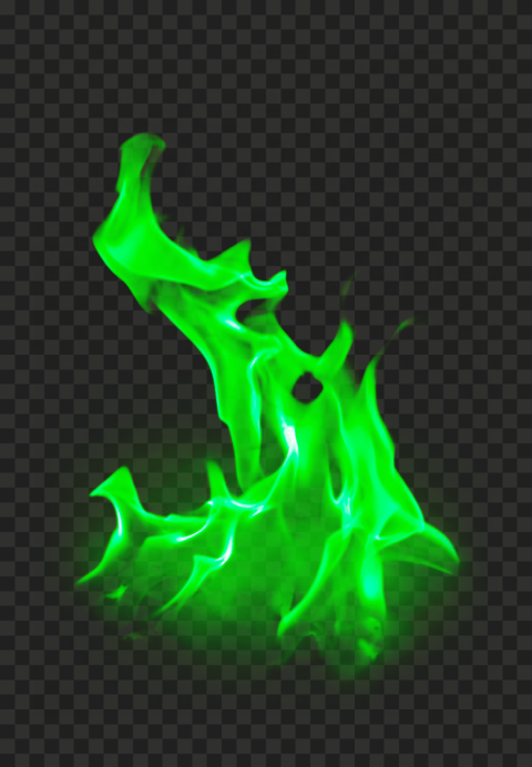 Green Fire Flames Effect FREE PNG