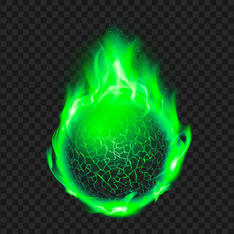 Green Fireball Effect PNG Image