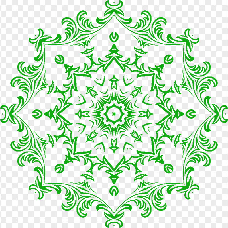 Green Floral Design Motif Transparent Background