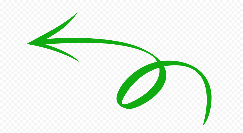Green Hand Drawn Doodle Arrow To Left FREE PNG