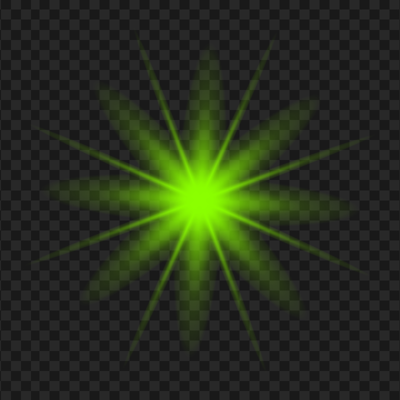 Green Lime Sparkling Light Star HD PNG