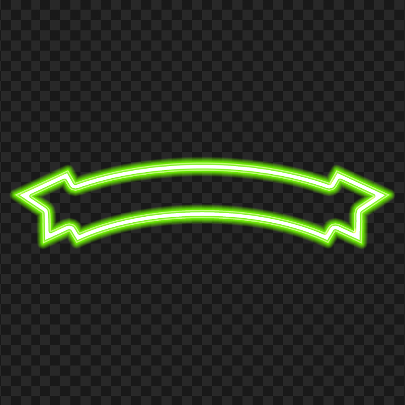 Green Neon Ribbon Banner Transparent PNG