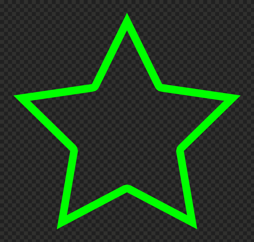Green Outline Star PNG Image
