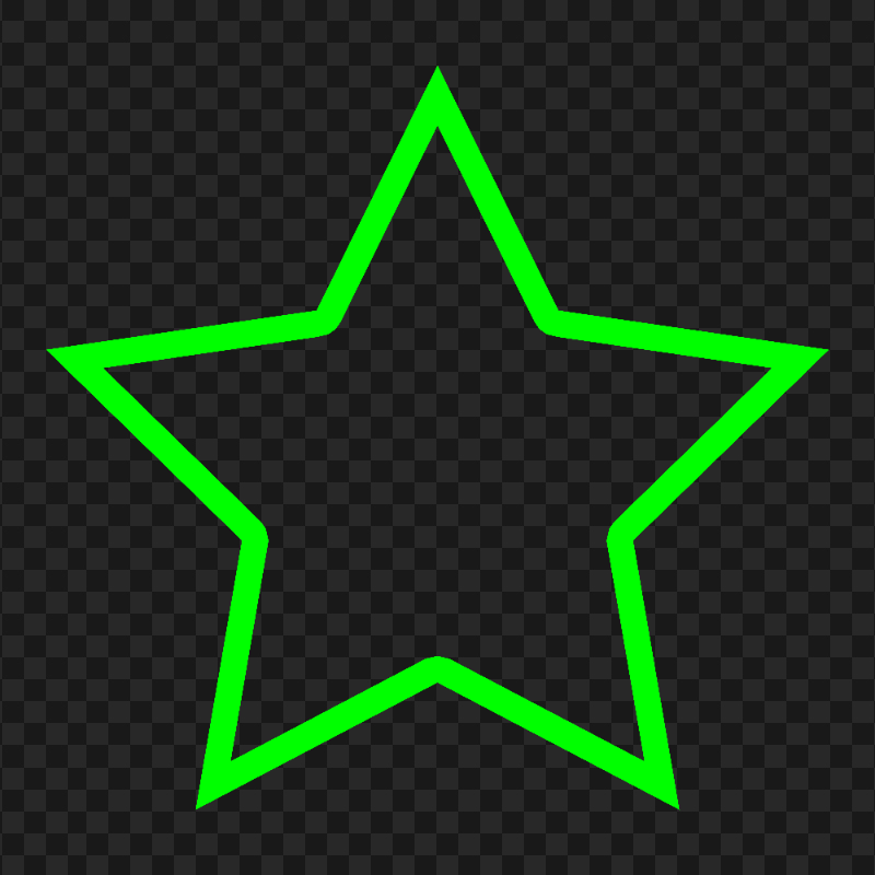 Green Outline Star PNG Image