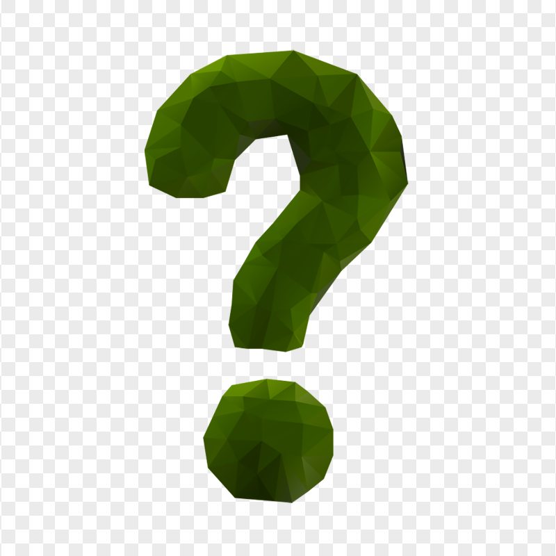 Green Question Mark Polygon Style HD PNG