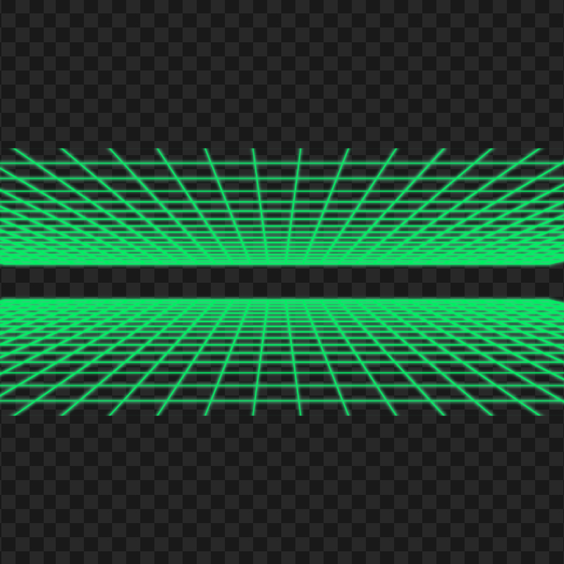 Green Retro Neon Grid 80s HD PNG