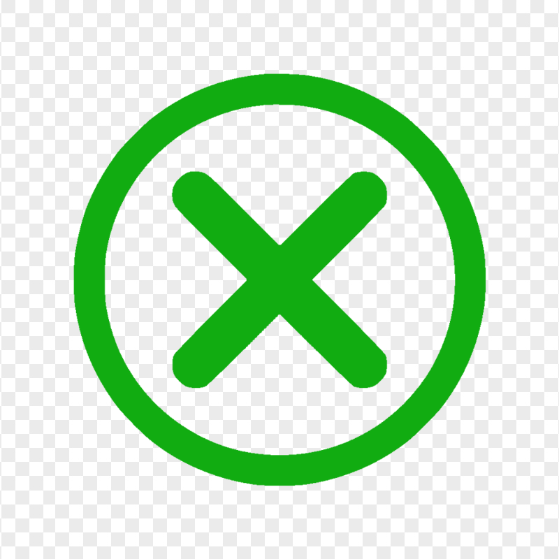 Green Round Close X Logo Icon