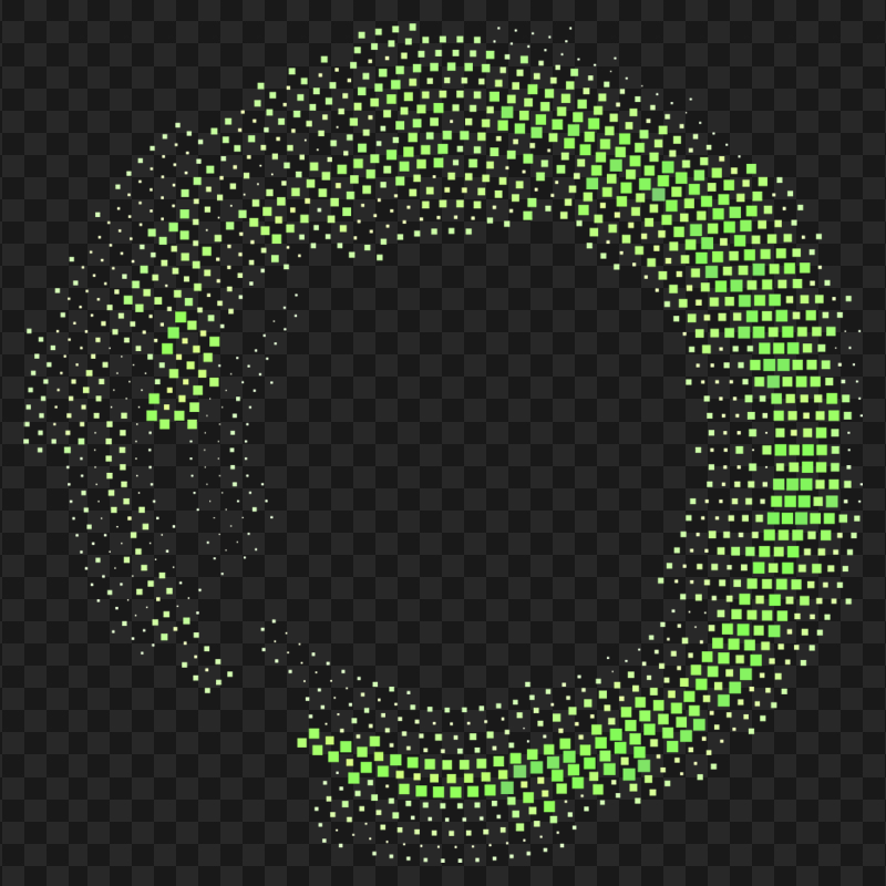 Green Spotted Halftone Circle Abstract PNG
