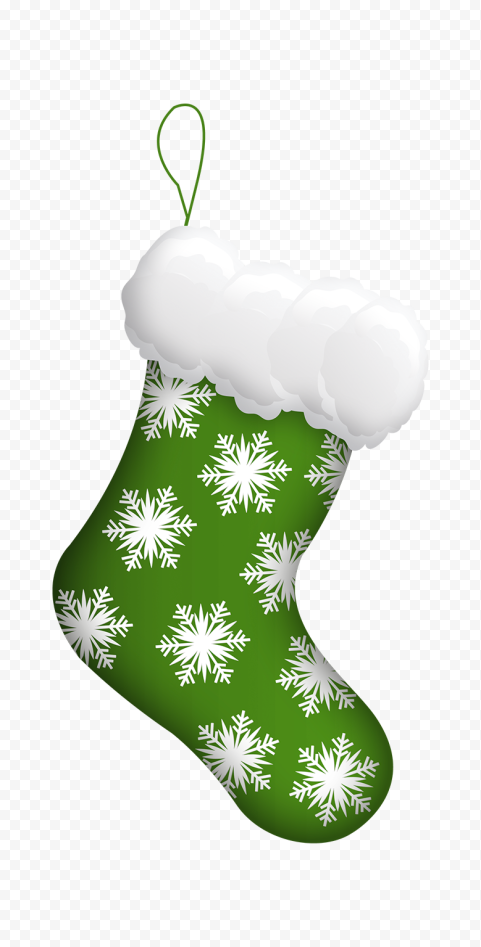 Green Winter Christmas Santa Socks Vector Cartoon PNG