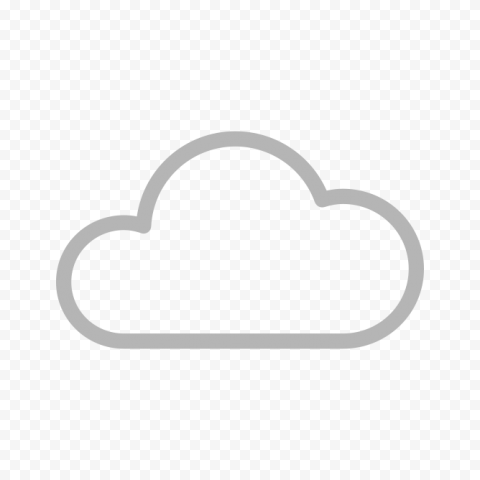 Grey Gray Outline Cloud Icon
