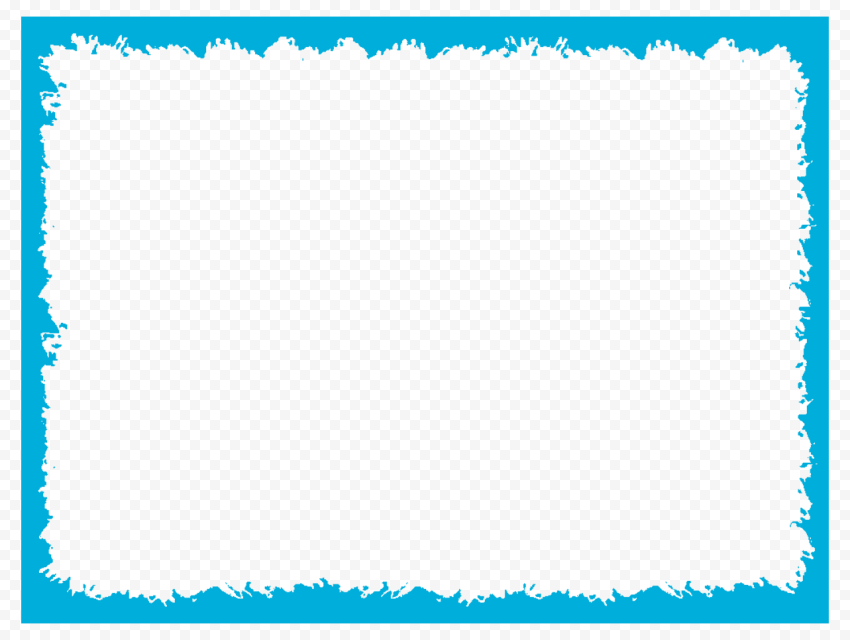 Grunge Rectangle Blue Frame PNG Image