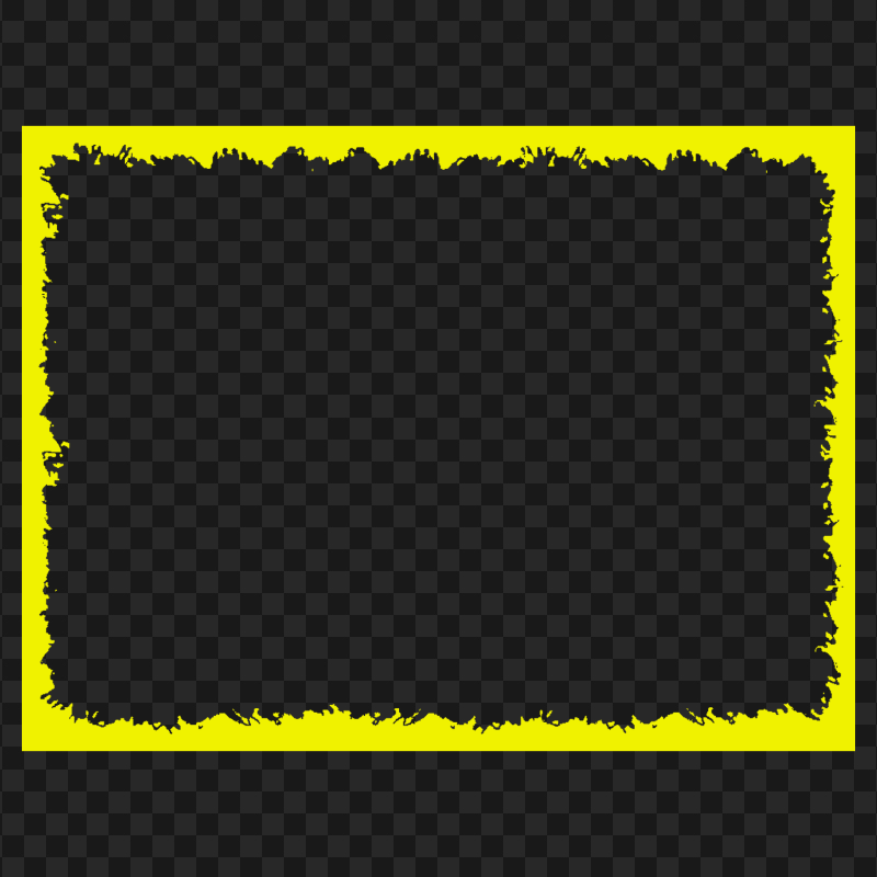 Grunge Rectangle Yellow Frame Transparent Background