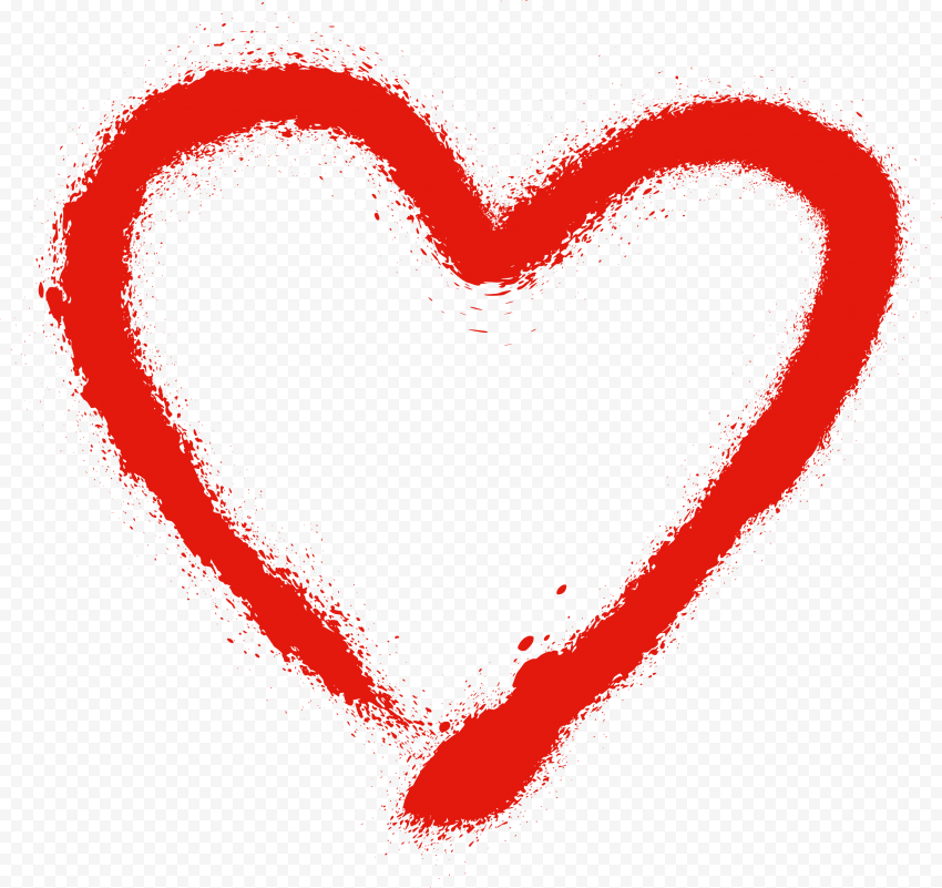 Grunge Spray Paint Red Heart PNG Citypng