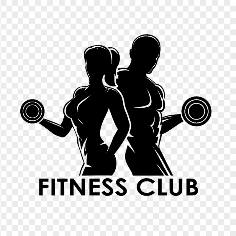 Gym Fitness Club Black Logo PNG