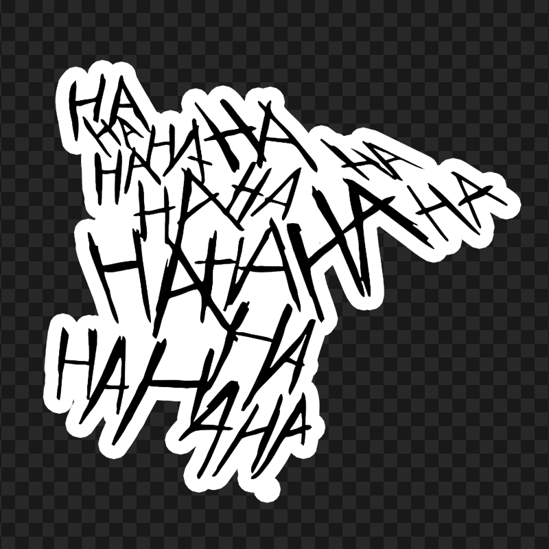 Haha Joker Laugh Black Text White Border Sticker