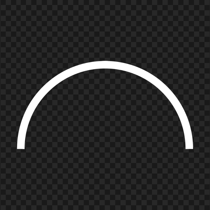 Half Semi Circle Border Frame White HD PNG