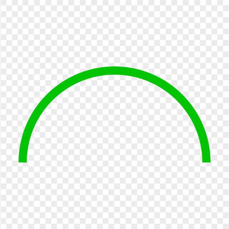 Half Semi Circle Border Green Frame PNG