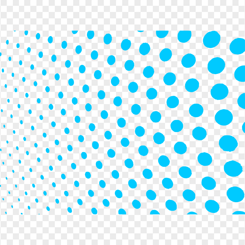 Halftone Blue Polka Dots Abstract PNG