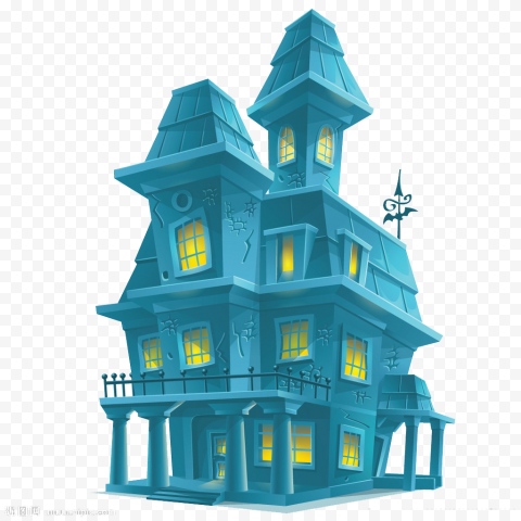 Halloween Cartoon Haunted House PNG