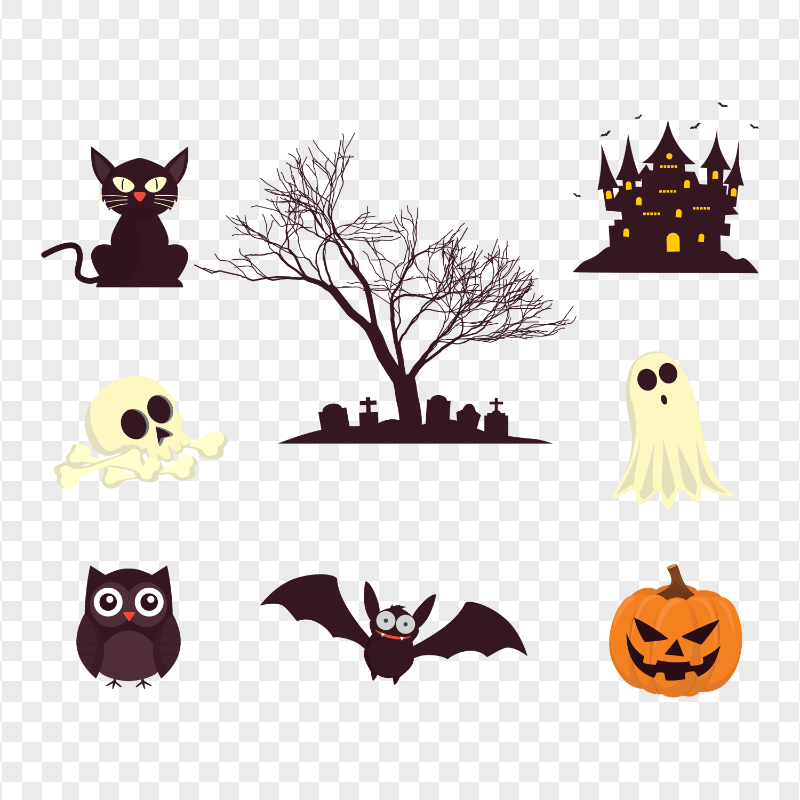Halloween Elements Items Cartoon Illustration HD PNG