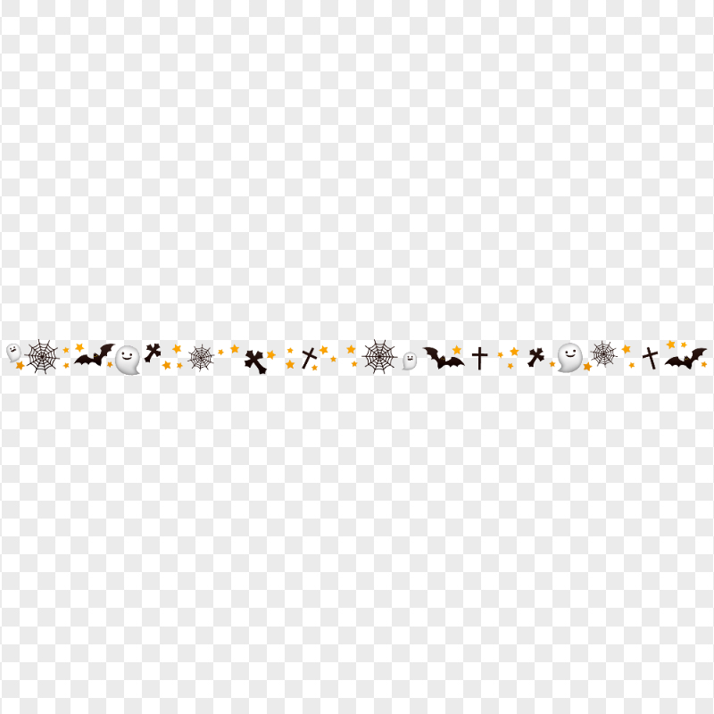 Halloween Ghost Bat Horizontal Border PNG