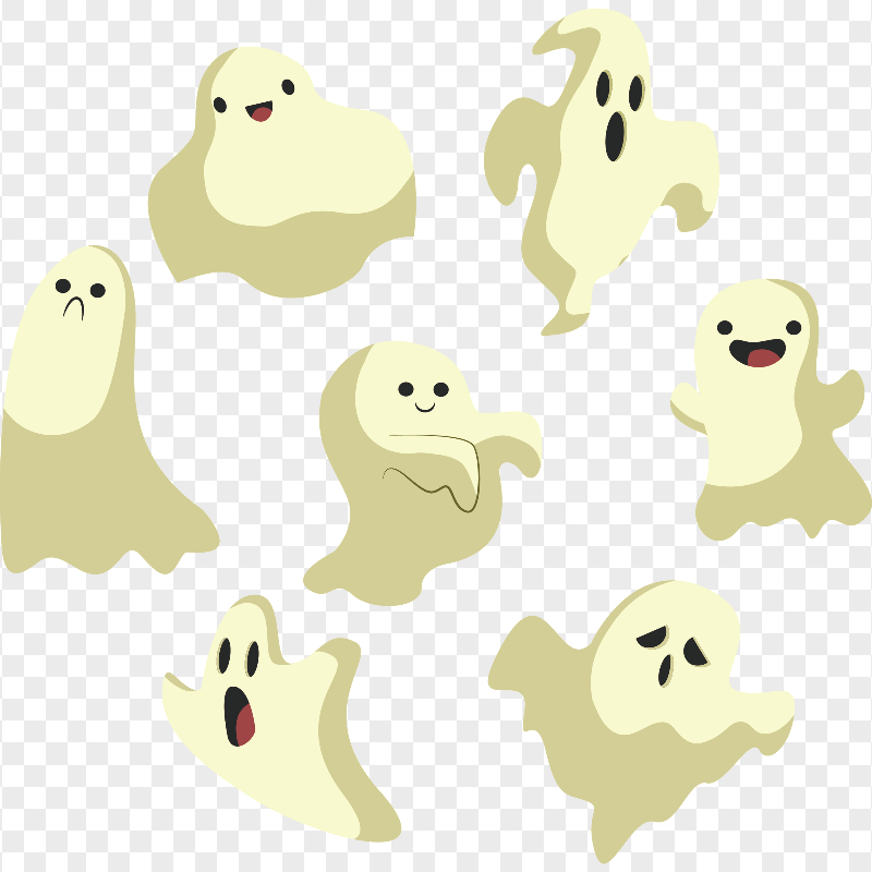 Halloween Ghosts Pattern Seamless PNG