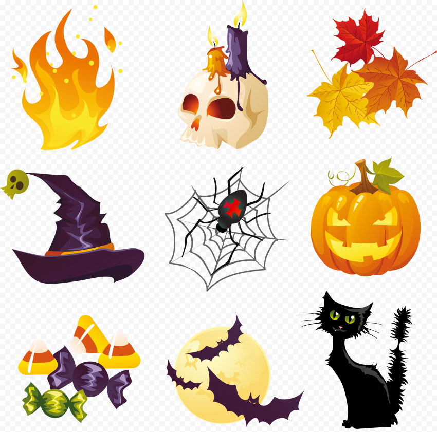 Halloween Illustration Elements Collection HD PNG | Citypng