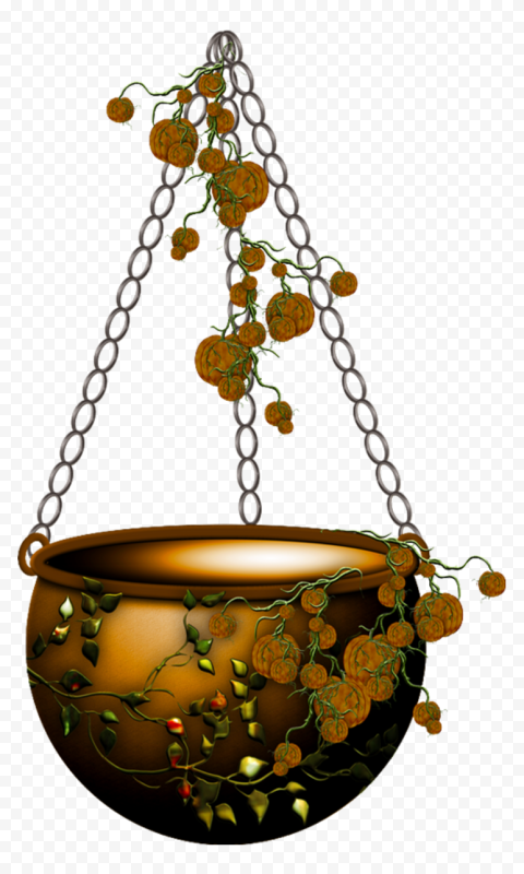 Halloween Witch Hanging Cauldron Pot Illustration FREE PNG