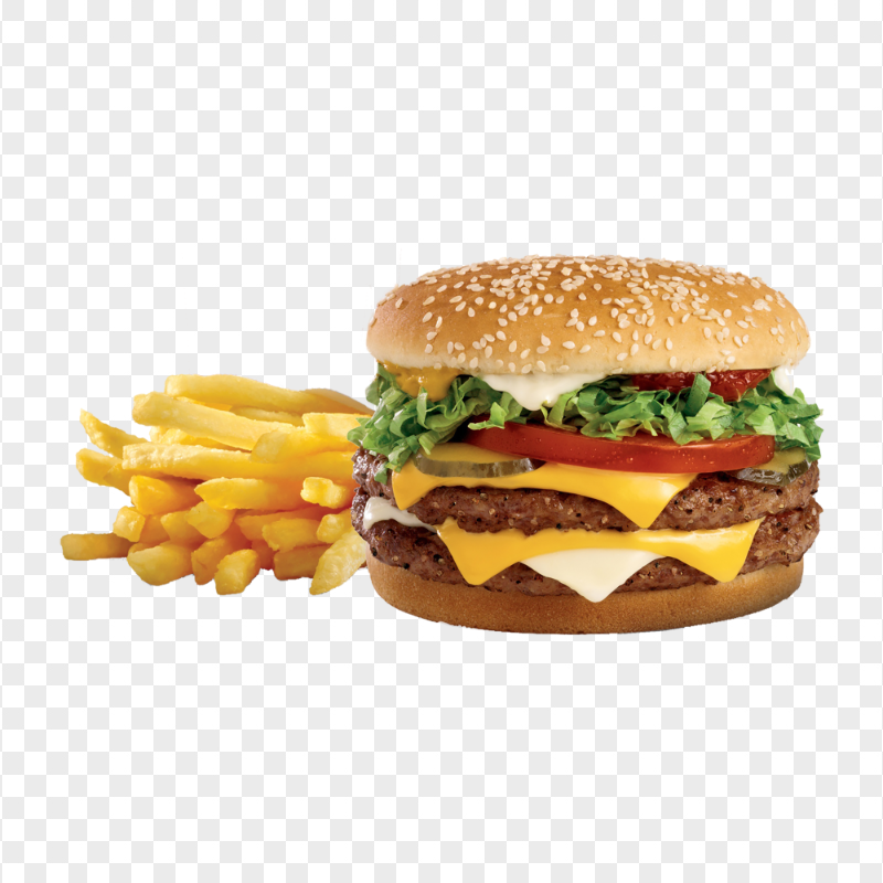 Hamburger And Fries Junk Food PNG Image