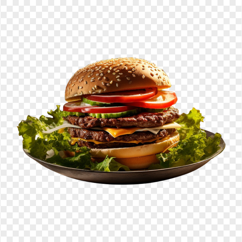 Hamburger Two Patties Food HD PNG