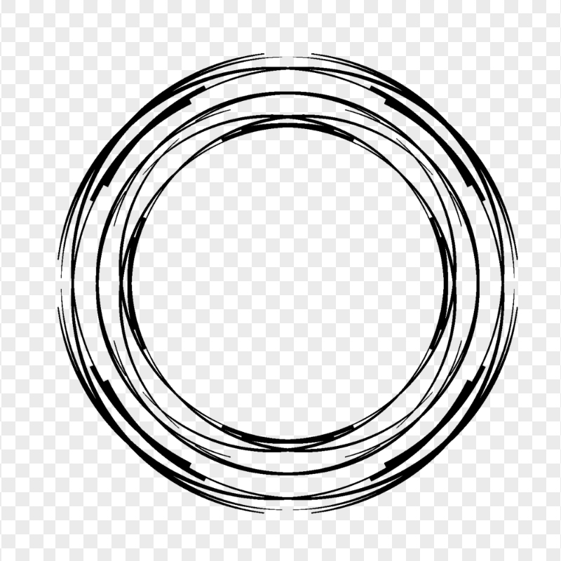 Hand Drawn Sketch Black Lines Circle shape HD PNG