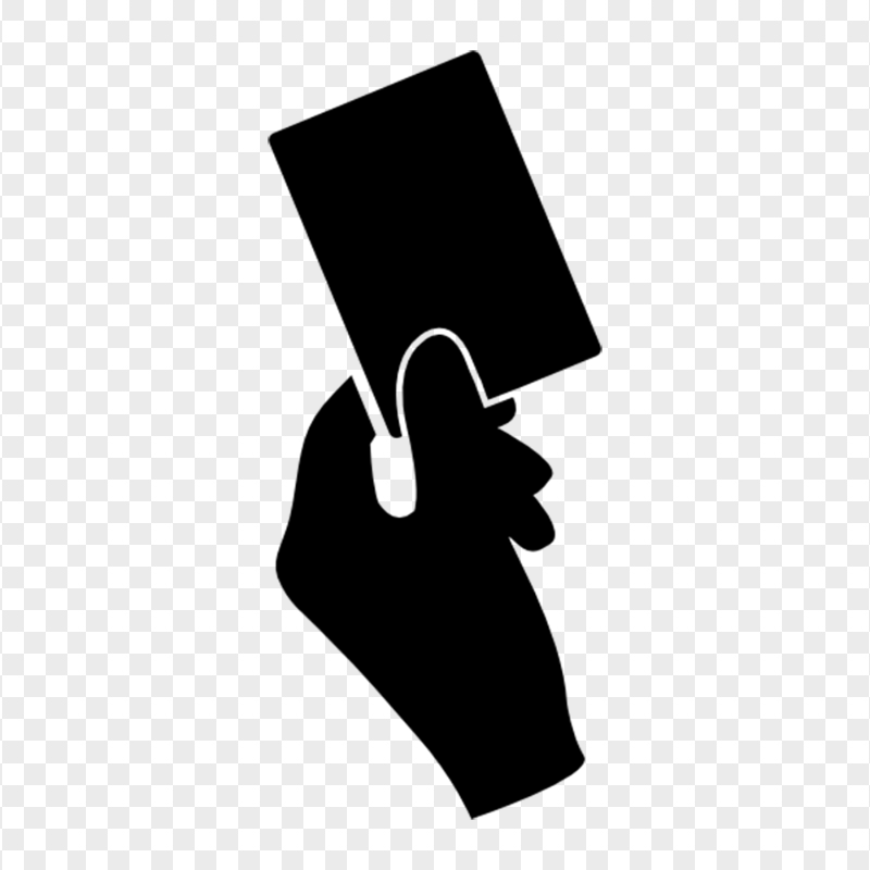 Hand Holding Card Black Icon PNG