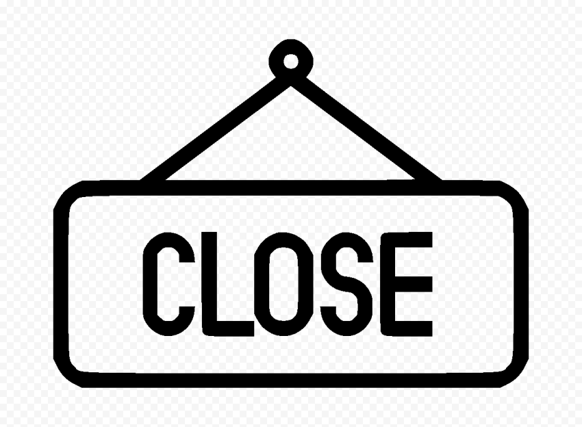 Hanging Close Door Black Sign Transparent Background | Citypng