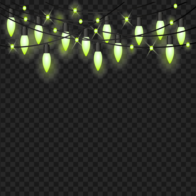 Hanging Green Lights String Lighted Bulbs