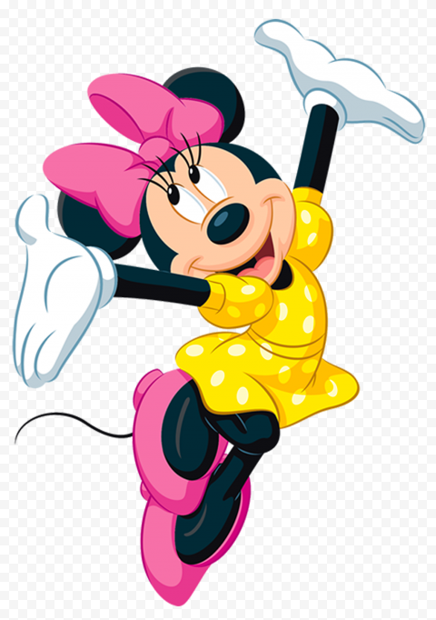 Happy Face Minnie Mouse Jumping HD PNG