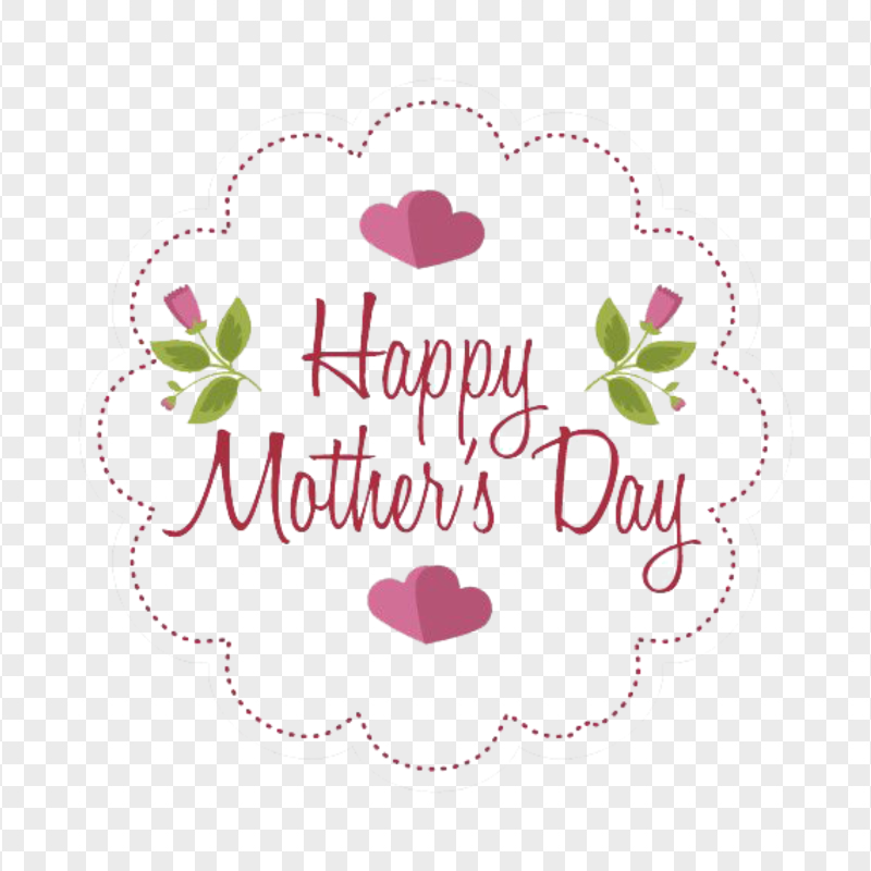 Happy Mothers Day badge pink flowers