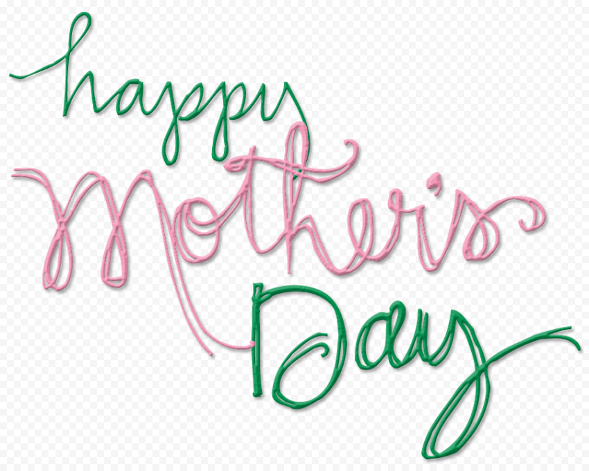 Happy Mother's day Green and Pink Text
