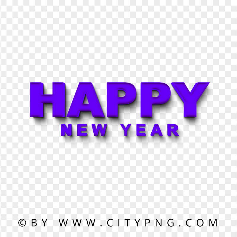 Happy New Year Purple Logo FREE PNG